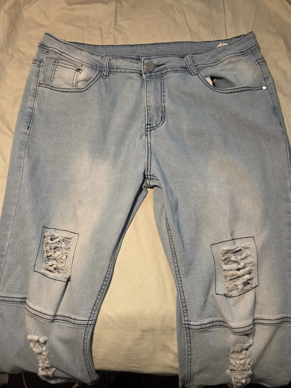 Light Blue Distressed Men’s Jeans